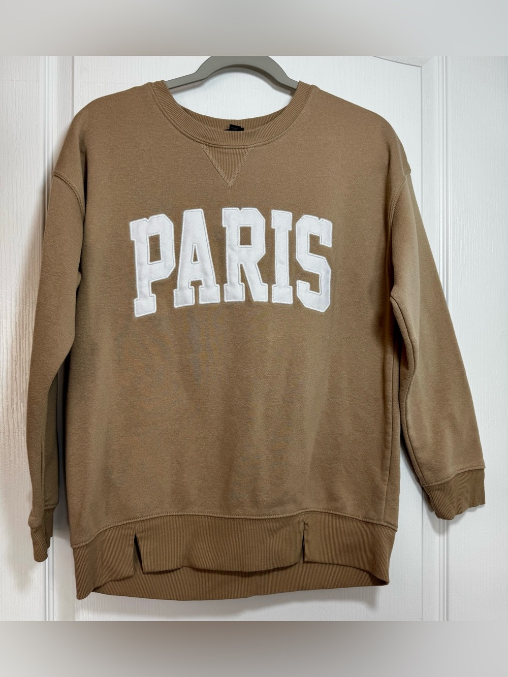 art class Tan PARIS Appliqué Crewneck Sweatshirt #1820